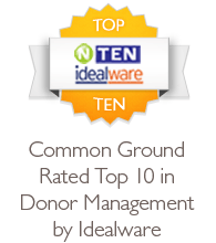Award Badge - Common Ground Rated Top 10 in Donor Management by Idealware
